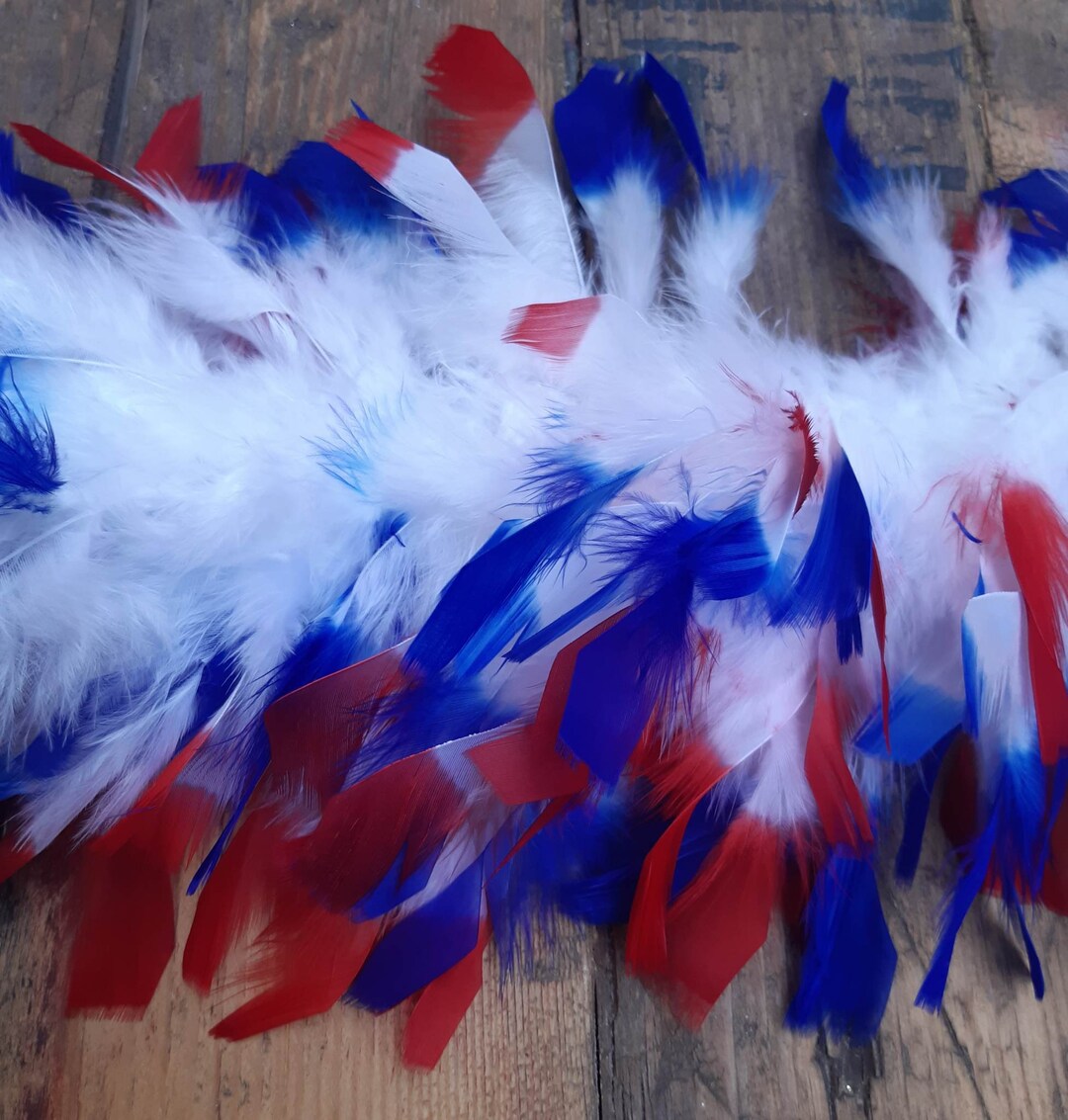 Coronation Feather Boa Red White & Blue Feather Boa Etsy