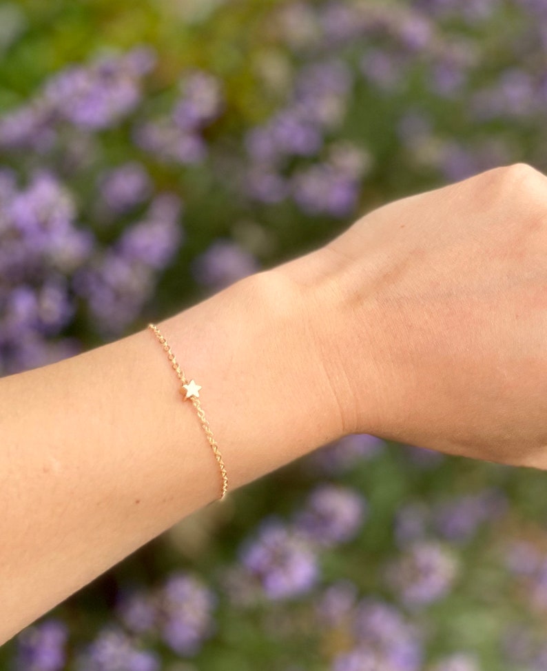 Gold Star Bracelet Tiny Star Bracelet Dainty Bracelet Etsy UK
