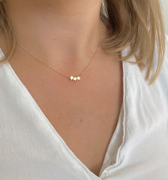 Dainty Gold Star Necklace - Layering jewellery - Gold necklace - Gold stars - Layered necklace