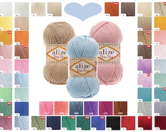 Strickgarn ALIZE Baby Best uni (34,90EUR/kg) Babywolle Wolle Antipilling, freie Farbwahl