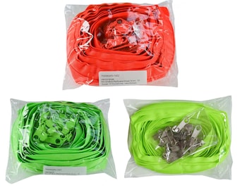 6m Endlos-Reißverschluss 5mm mit 15 Zippern und Endstücke, Neonfarben Farbwahl