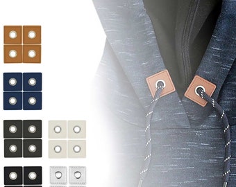 4 Metall-Ösen Ösen-Patch auf Kunstleder 35x35mm Hoodies Taschen Ösenpatch, Farbwahl