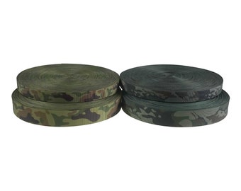 Gurtband ab 1m Tarnmuster Design aus Polyester camouflage multicam Taschengurt Variantenwahl