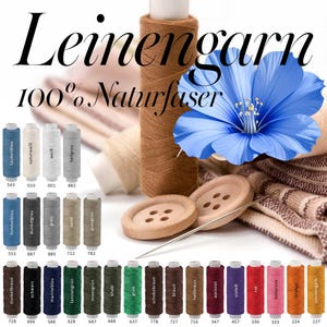 Nähgarn Leinengarn 50m (0,04EUR/m) Leinenzwirn Flachs Nähfaden Leinen Farbwahl