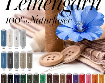 Nähgarn Leinengarn 50m (0,04EUR/m) Leinenzwirn Flachs Nähfaden Leinen Farbwahl