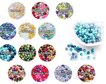 100 glass beads round 8 mm threaded beads craft beads 8 mm color mix
