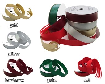 Geschenkband 18mm uni 4 Spulen je 25m (0,10 EUR/m) Kräuselband Zierband Dekoband, Farbwahl