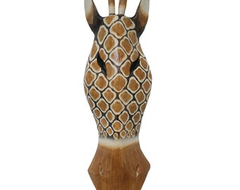 Wandmaske Giraffe, 50cm, handgeschnitzt und handbemalt