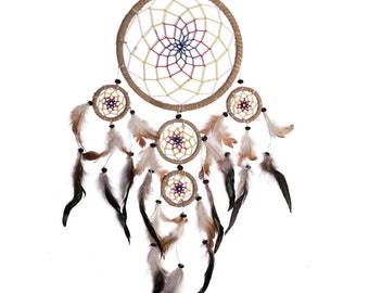Traumfänger Dreamcatcher 35x60 cm Ring oben 22cm traditionell handgefertigt