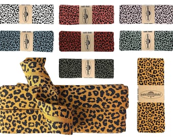 Jersey Schrägband Leopard Print 3m (1,3EUR/m) gefalzt elastisch Einfassband