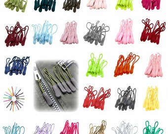 Zipper-Schlaufen 10 Stück 40 Farben Reißverschluss-Anhänger Reißverschluss-Verlängerung