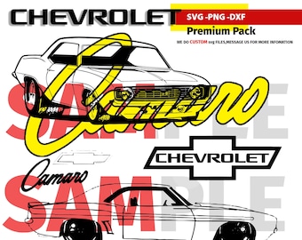 Chevrolet Camaro 1969 svg, dxf i png