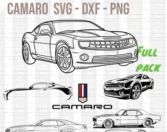 Pliki Chevrolet Camaro SVG, DXF, PNG, 1979 i 2020 (pobieranie cyfrowe)