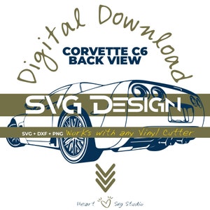Corvette C6 SVG File, Corvette png, laser cut out, PNG and DXF