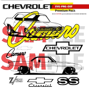 Chevrolet Camaro 1969 svg, dxf and png