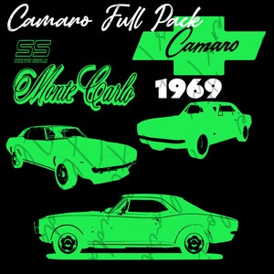 Chevrolet Camaro SS svg, 1967 - 69 Dxf and Png Cameo or Cricut for Adhesive Vinyl, Heat Transfer Vinyl and Cnc
