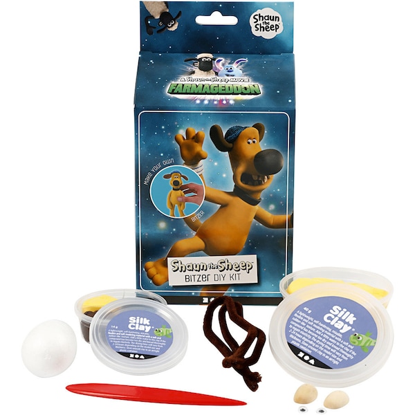 Bitzer - Shaun das Schaf  Modellieren Silk Clay Knete Bastelset Kindergeburtstag