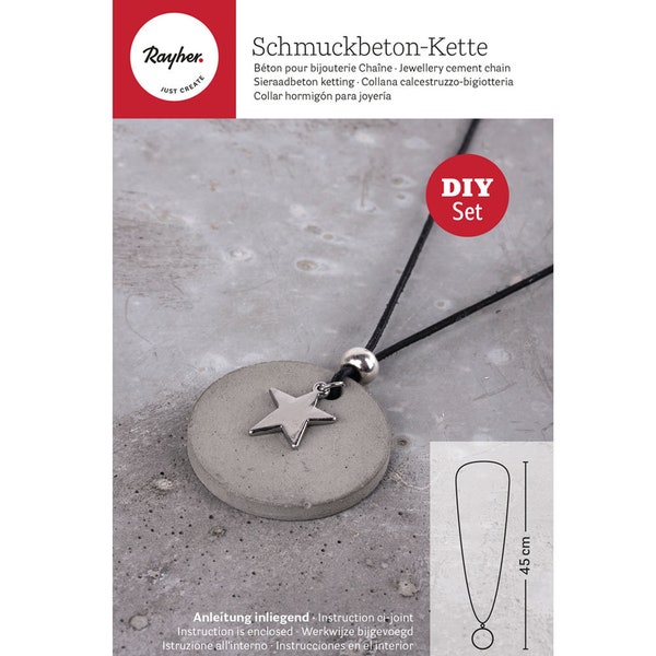 Bastelpackung Schmuckbeton Kette mit Anhänger Rund