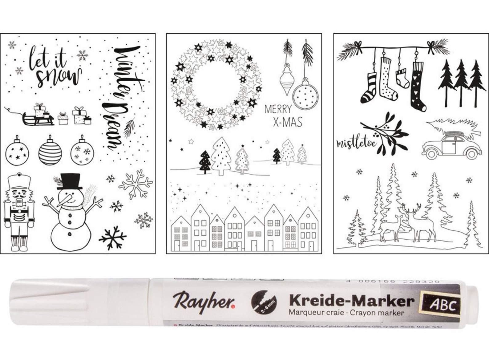 Fenster Malvorlagen Winter Xmas Vorlagen Kreidemarker - Etsy.de