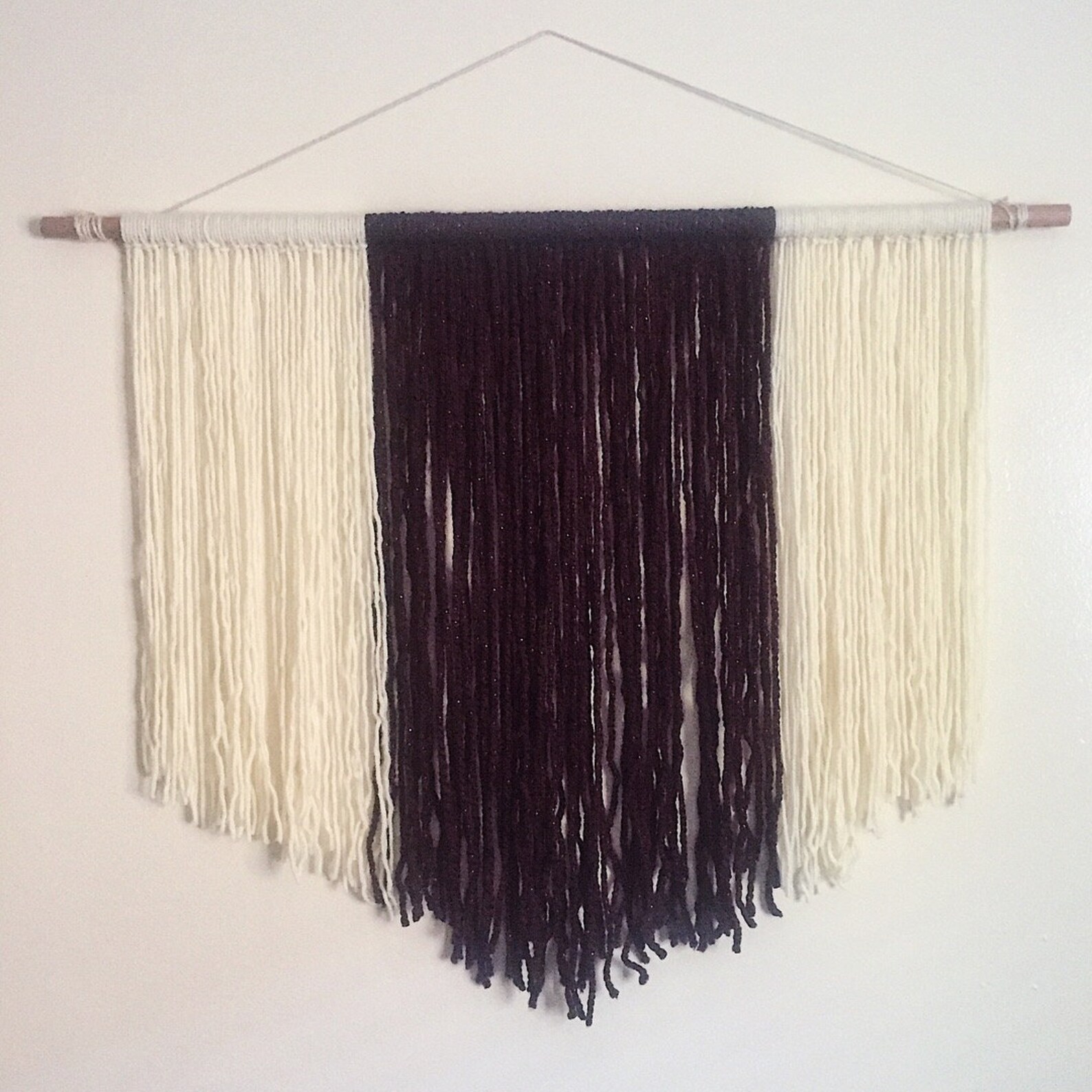 Tapestry Bohemian Yarn Tapestry Yarn Wall Hanging Cream Etsy