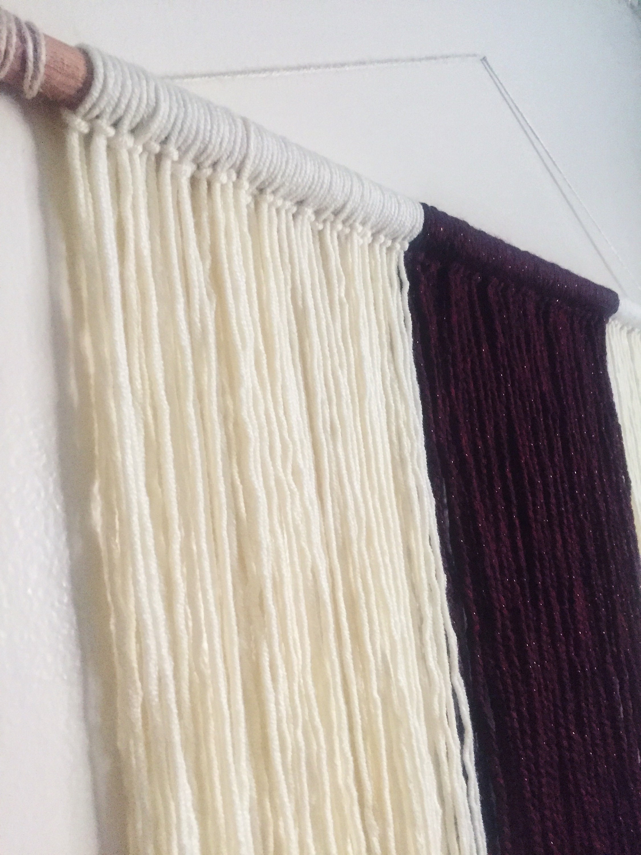 Tapestry Bohemian Yarn Tapestry Yarn Wall Hanging Cream Etsy