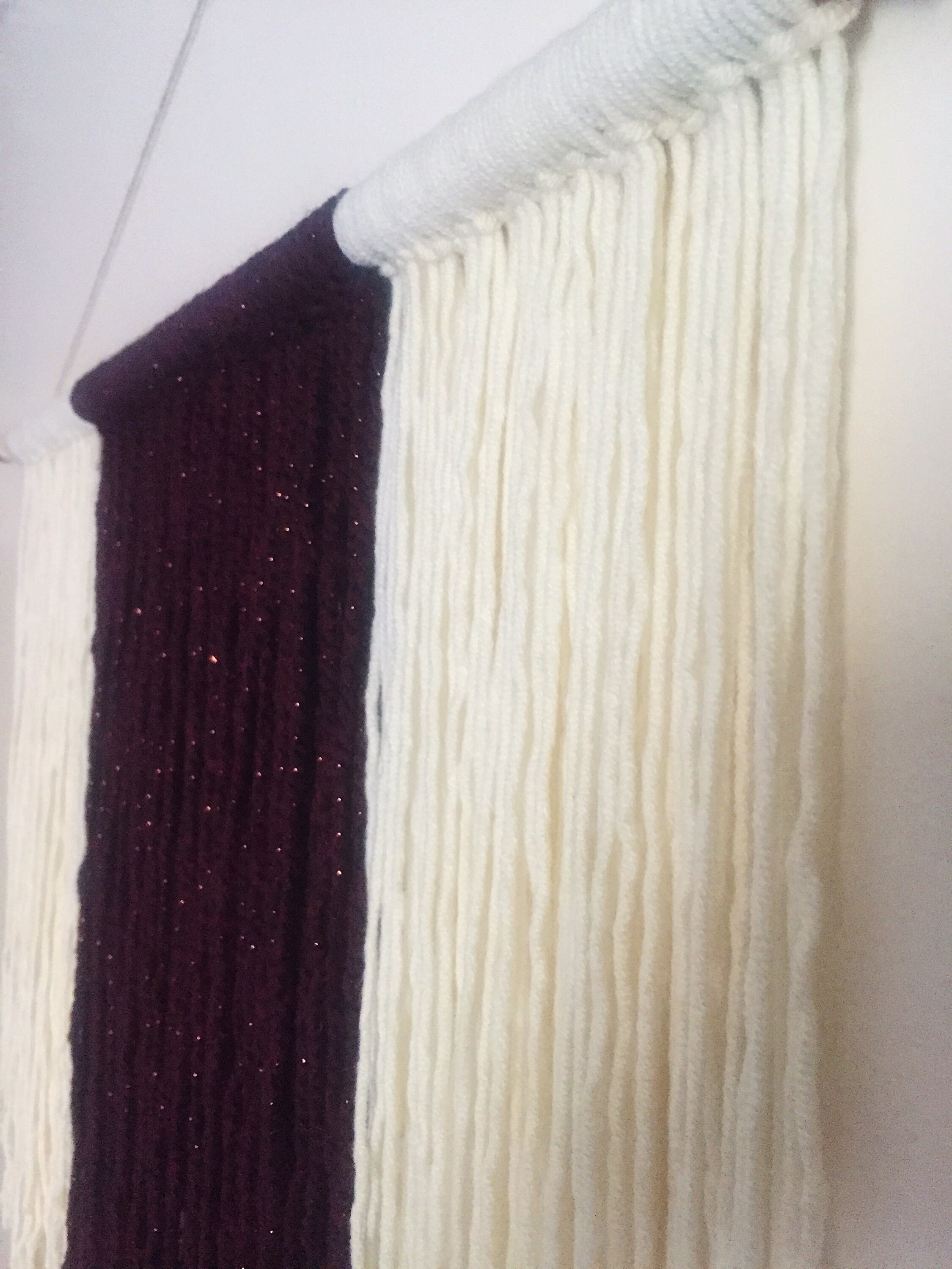 Tapestry Bohemian Yarn Tapestry Yarn Wall Hanging Cream Etsy