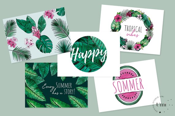 Postcardset Summer Vibes Etsy Postcardset Summer Vibes Etsy