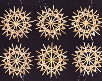 straw stars: set of 6 "Osiris2 organic"