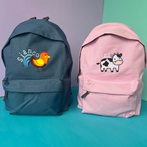 Bagiau 'Y Fferm'- personalised embroided farm backpack/rucksack/school bag ani-bendod