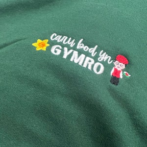 GWYRDD/GREEN hoody Joio/caru bod yn Gymro/Gymraes Hoody plant ac oedolion ani-bendod Hoody image 5