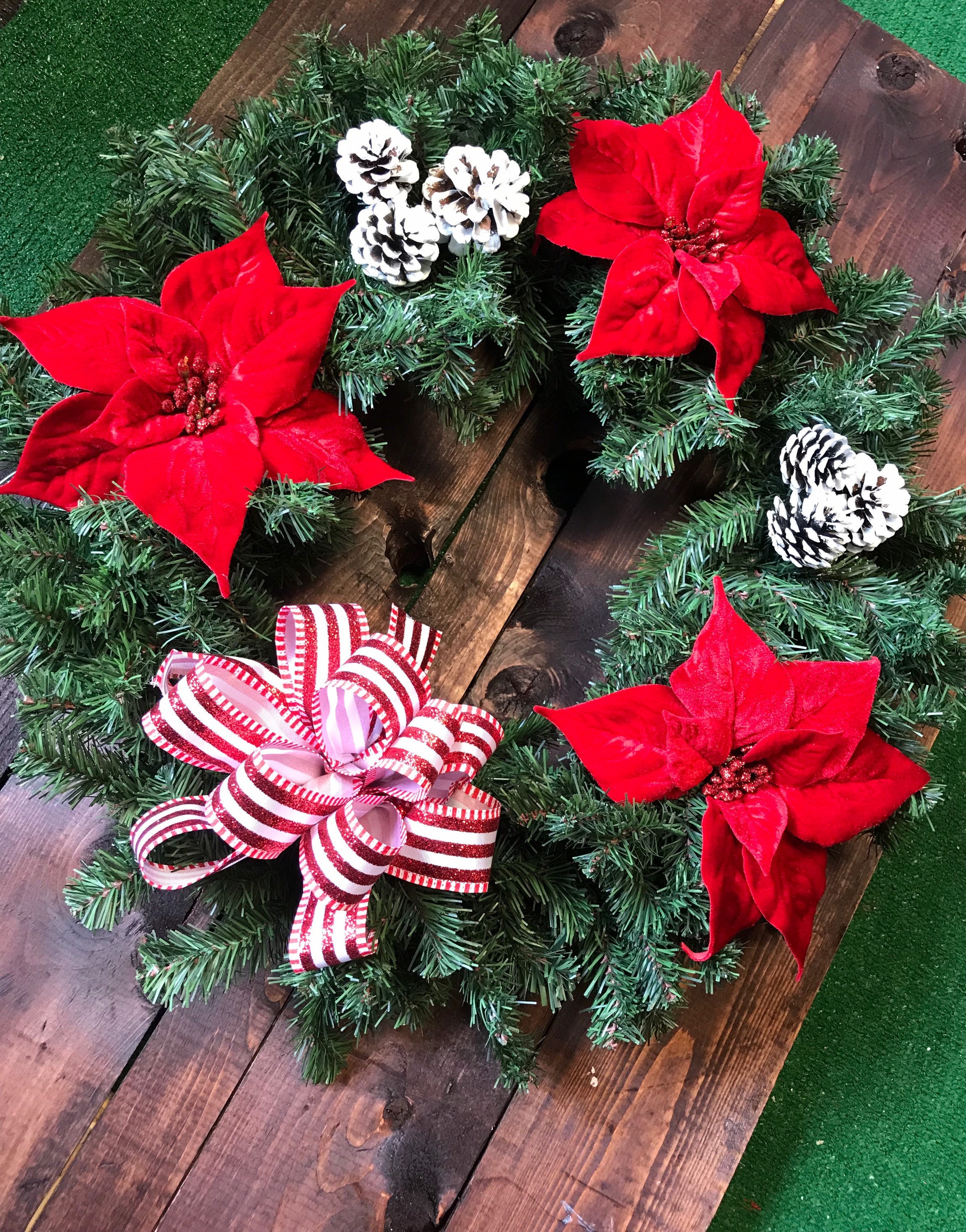 Christmas wreath cemetery wreath grave decoration Etsy