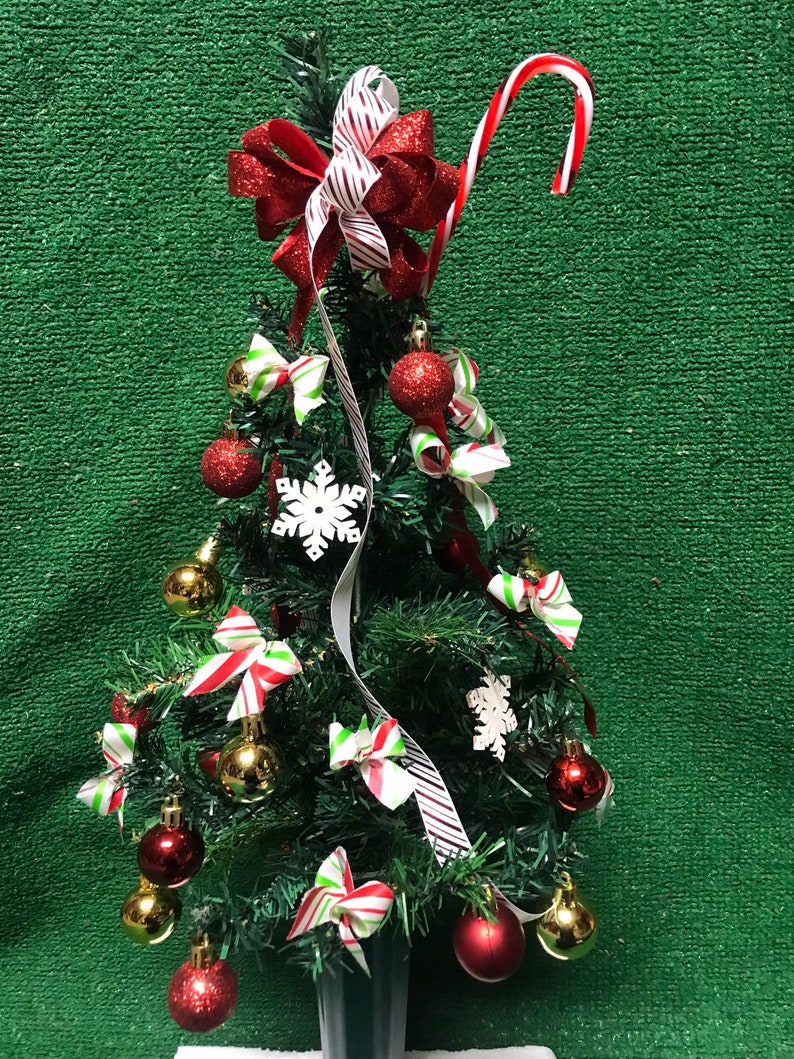 Christmas Tree in Cemetery Cone 12 inch hand decorated tree Etsy