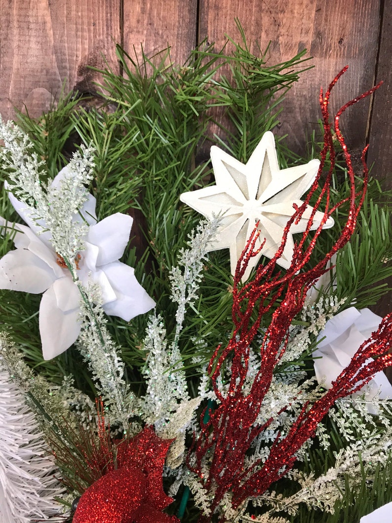 Christmas Scene Cone Cemetery Flowers Cemetery Cone Etsy