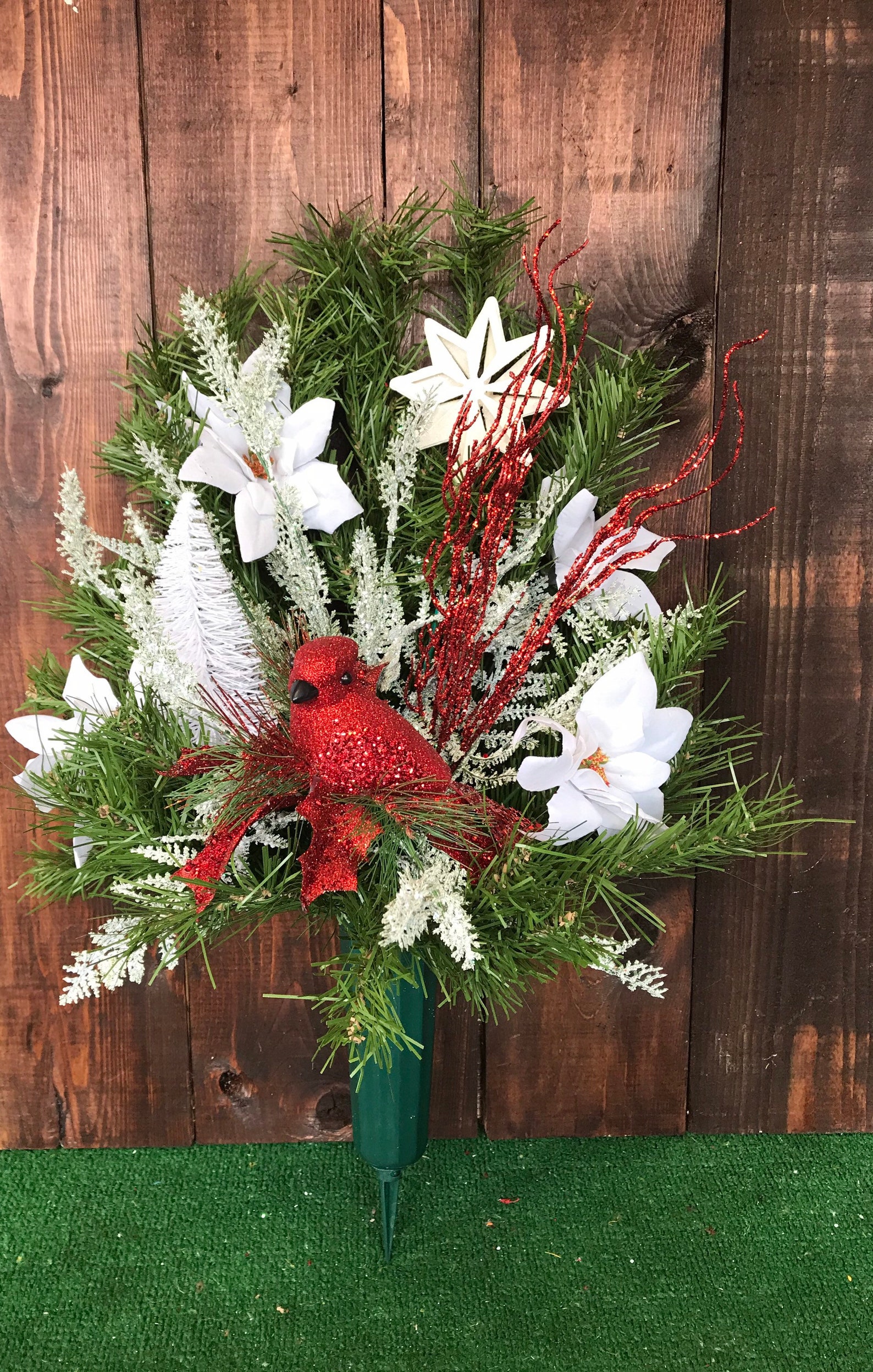 Christmas Scene Cone Cemetery Flowers Cemetery Cone Etsy