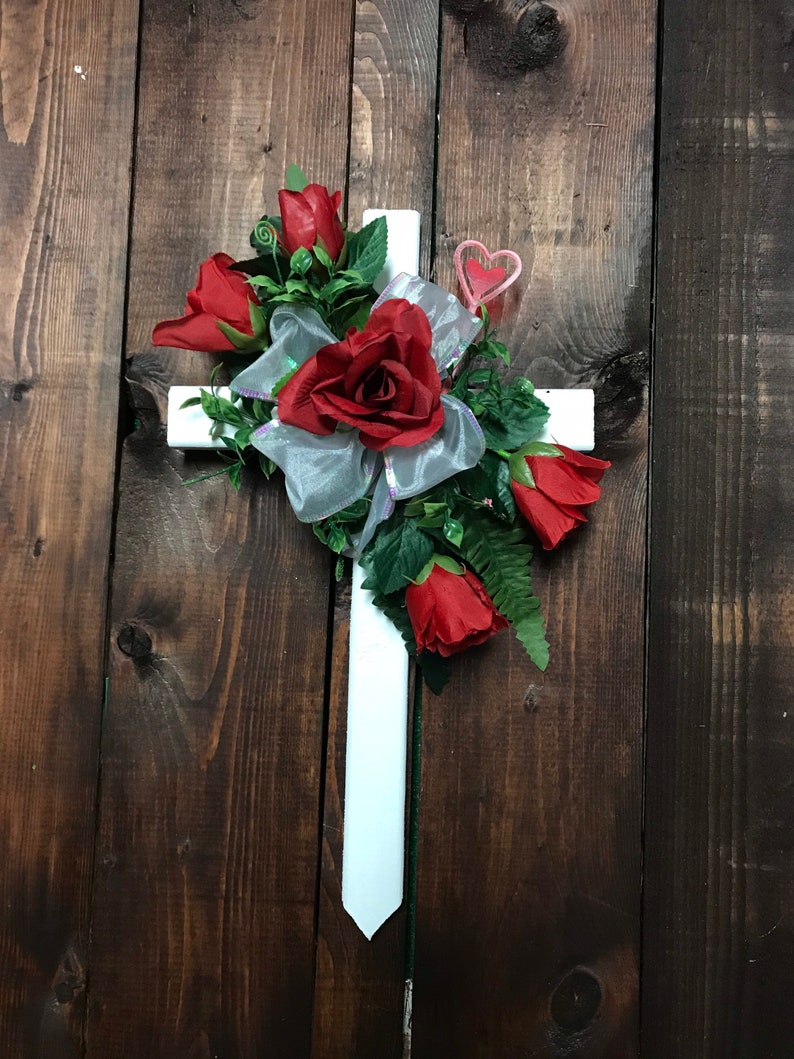 White wooden Cemetery Cross Cemetery Cross Cemetary | Etsy