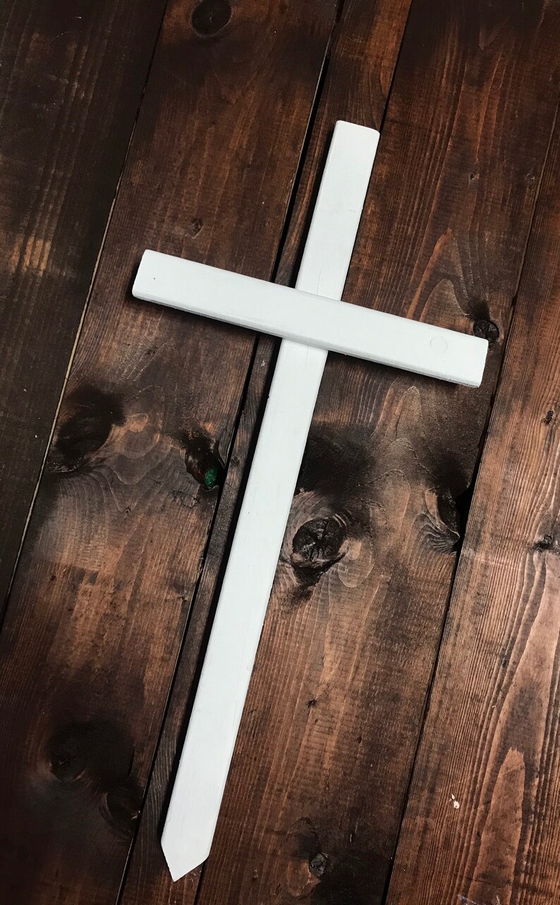 LARGE white wooden cemetery cross Cemetery flowers | Etsy