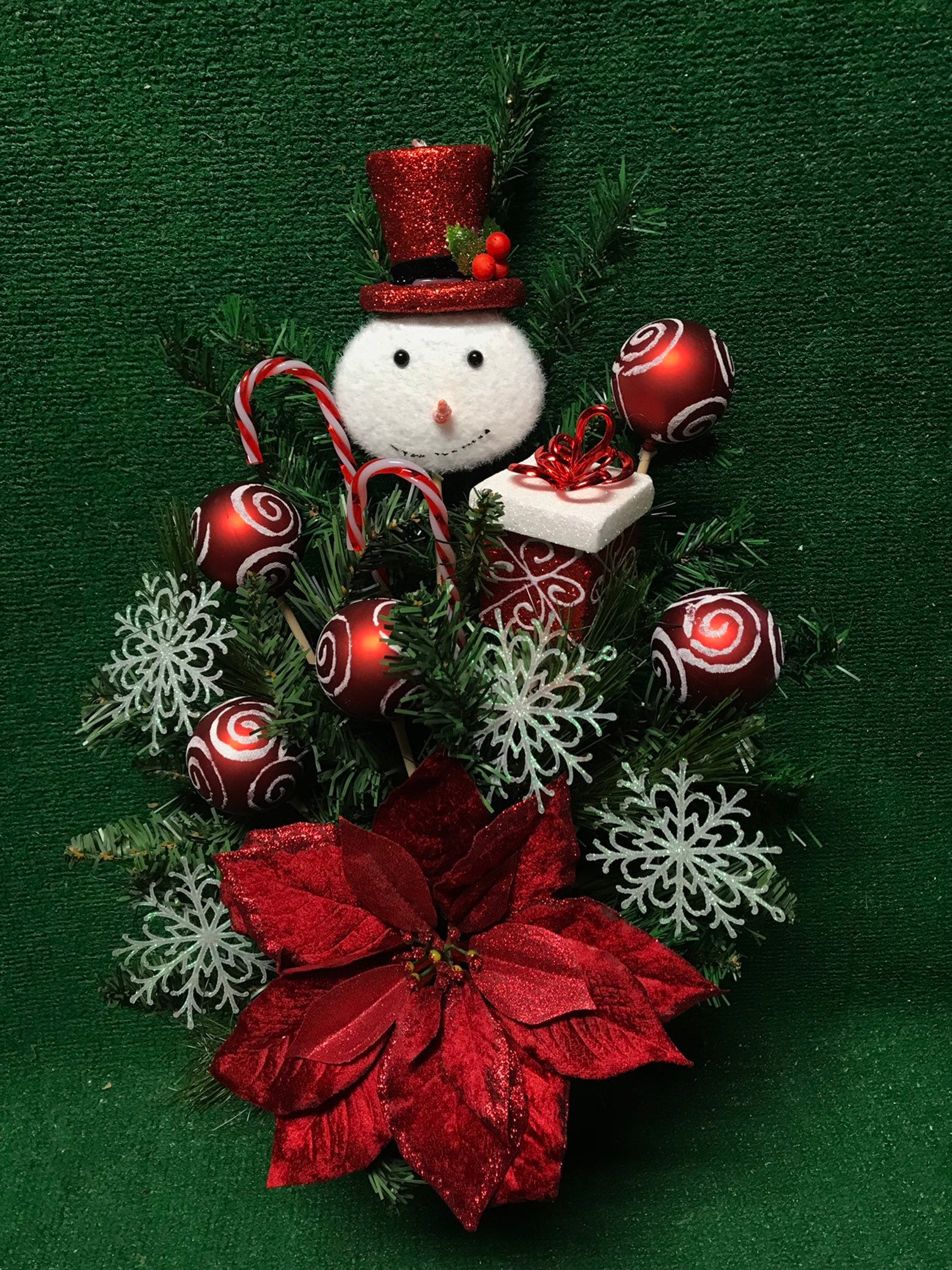 Snowman Christmas Cemetery Cone Cemetery Flowers Cemetery Etsy