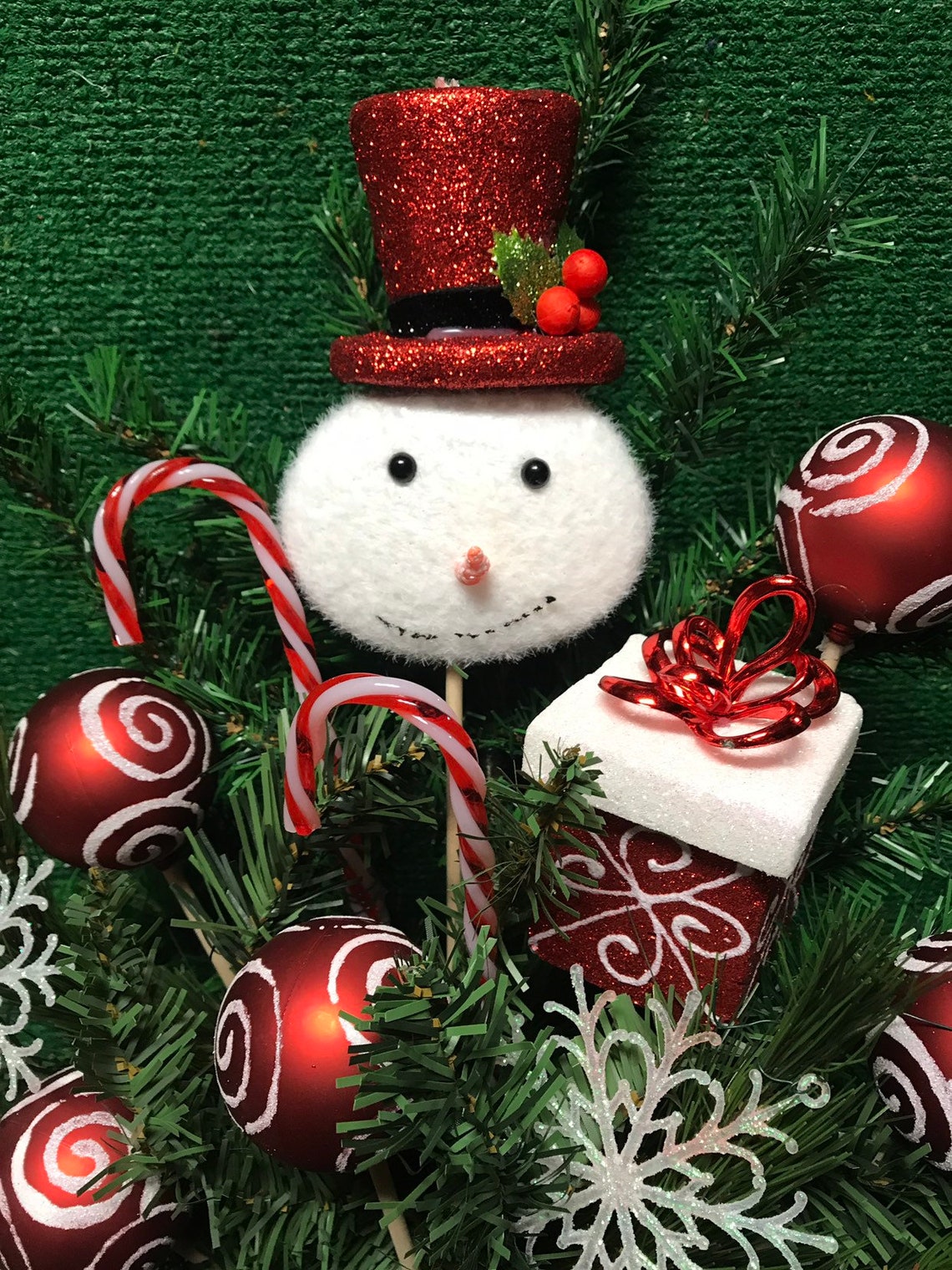 Snowman Christmas Cemetery Cone Cemetery Flowers Cemetery Etsy