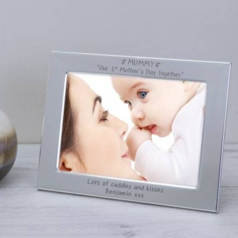 Mother/'s Day Gift Personalised Silver Plated Picture Photo Frame Mom Presents Mummy Gift Ideas Gifts for Her