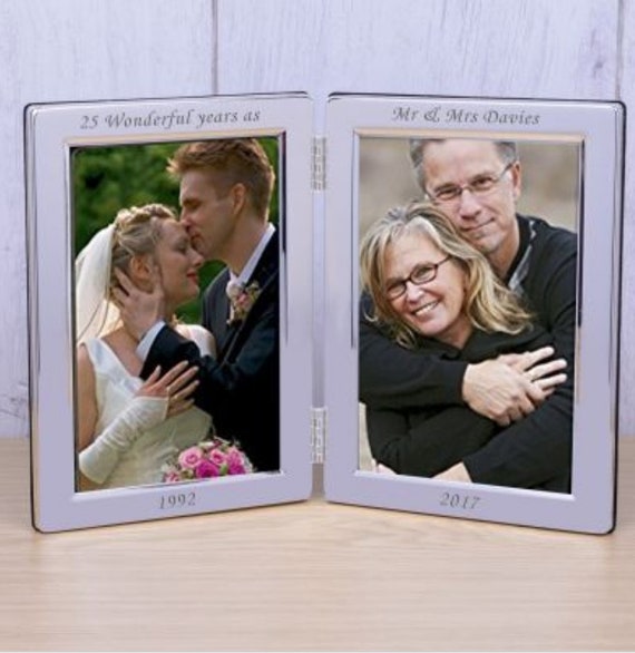 Wedding Anniversary Custom Engraved Personalised Double Etsy