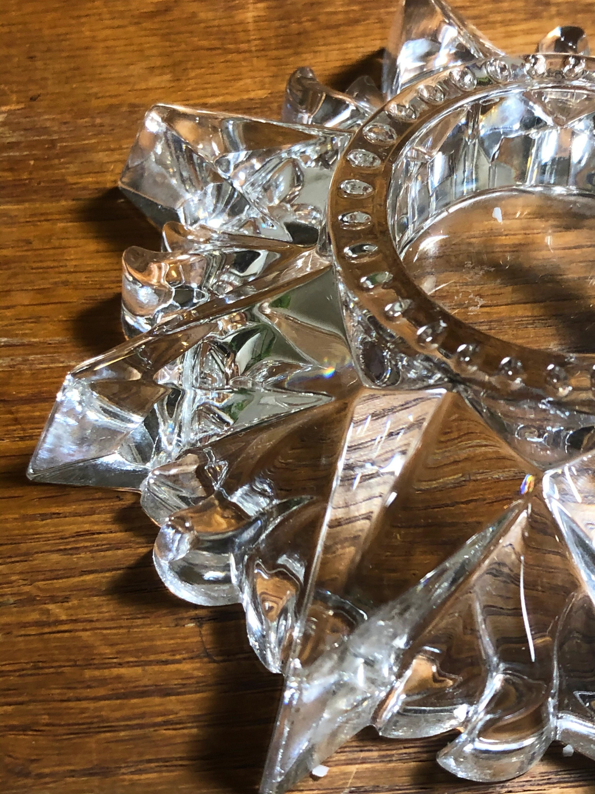Vintage Glass Tea Light Candle Holder in Star Shape Etsy