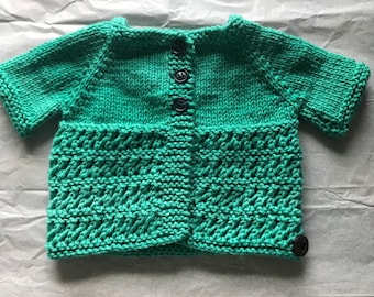 Grüner Baby Pulli 3 mo- Kurzarm