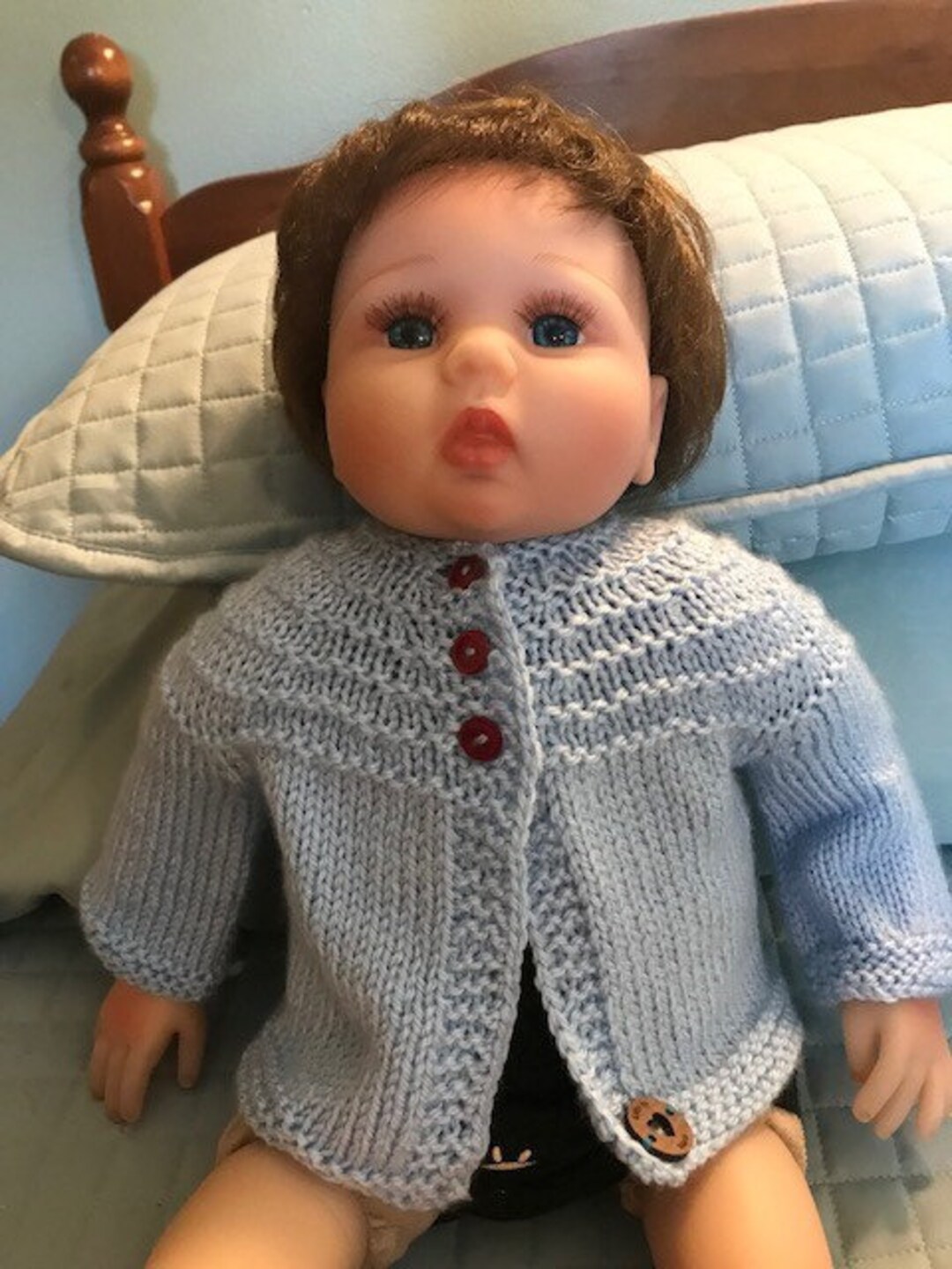 Blue Baby Sweater Newborn Size Etsy