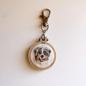 Custom Pet Embroidery Keychain