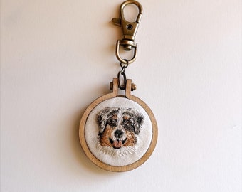 Custom Pet Embroidery Keychain