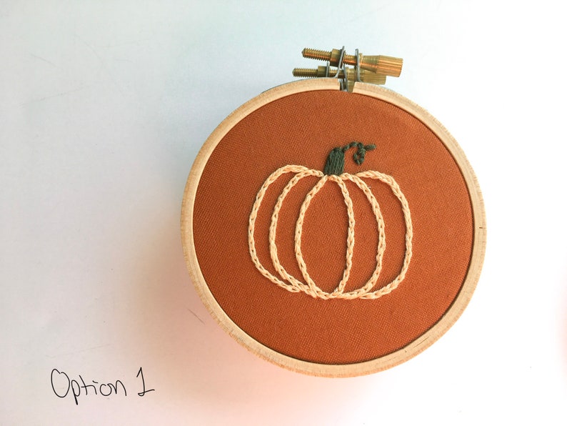 Mini embroidery hoop / Pumpkin embroidery / Seasonal decor Option 1