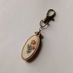 Mini Poppy Flower Embroidery Keychain image 6