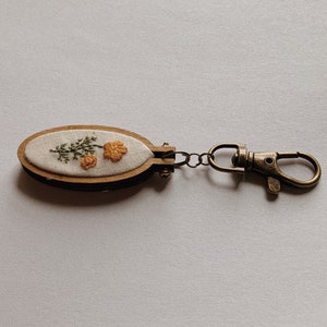 Mini Poppy Flower Embroidery Keychain image 4