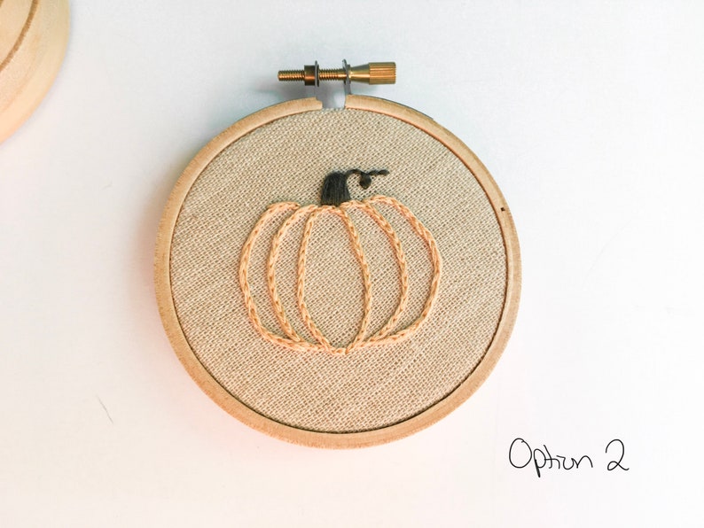 Mini embroidery hoop / Pumpkin embroidery / Seasonal decor Option 2