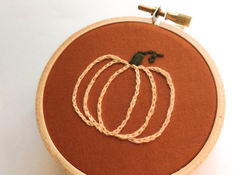 Mini embroidery hoop / Pumpkin embroidery / Seasonal decor image 4